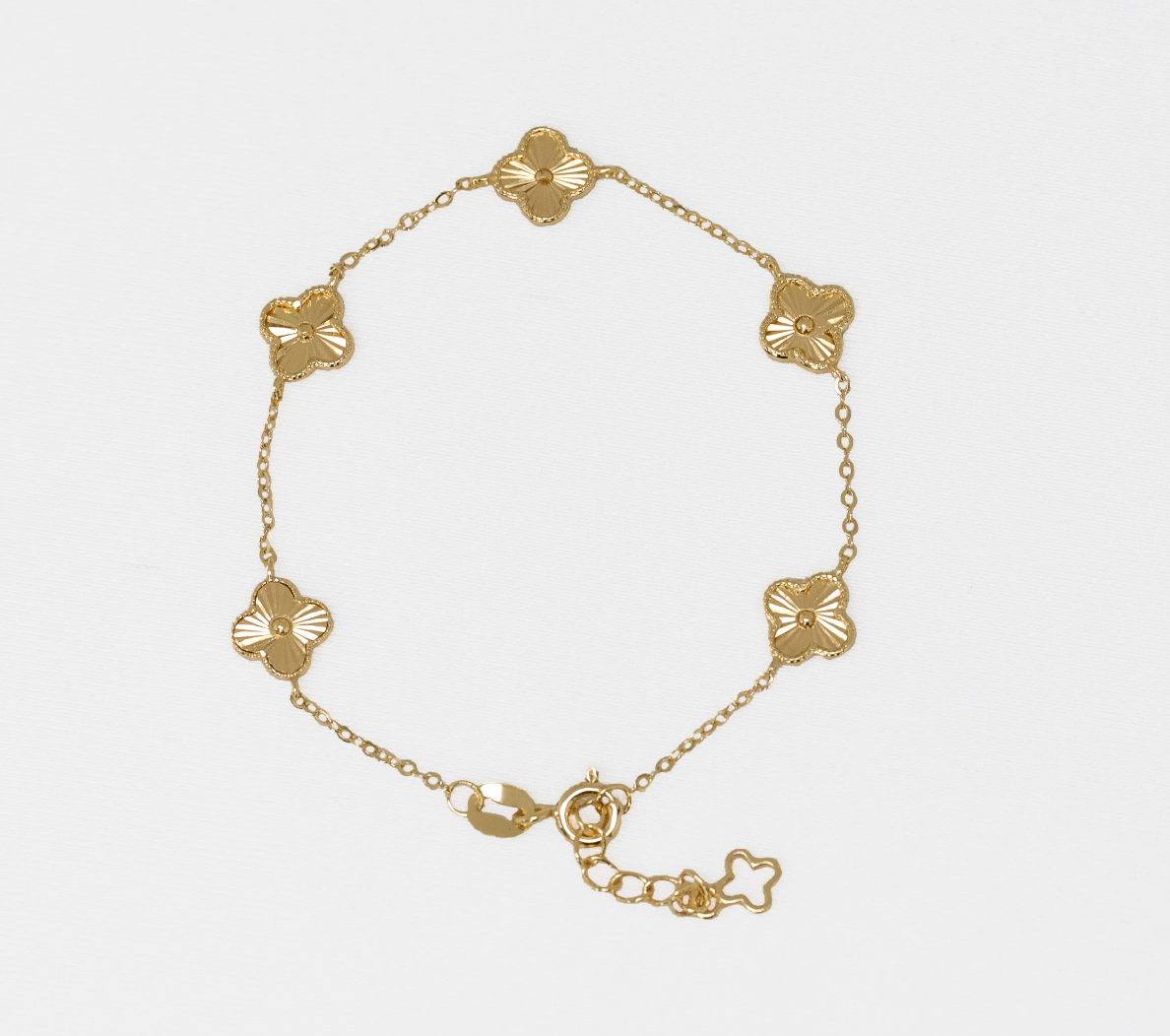 Pulsera Van Cleef — Tréboles Oro Laminado 18K | 15 cm + Extensor