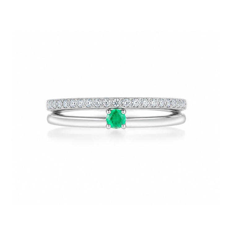 ANILLO PLATA S925 PUREZA ESMERALDA NATURAL