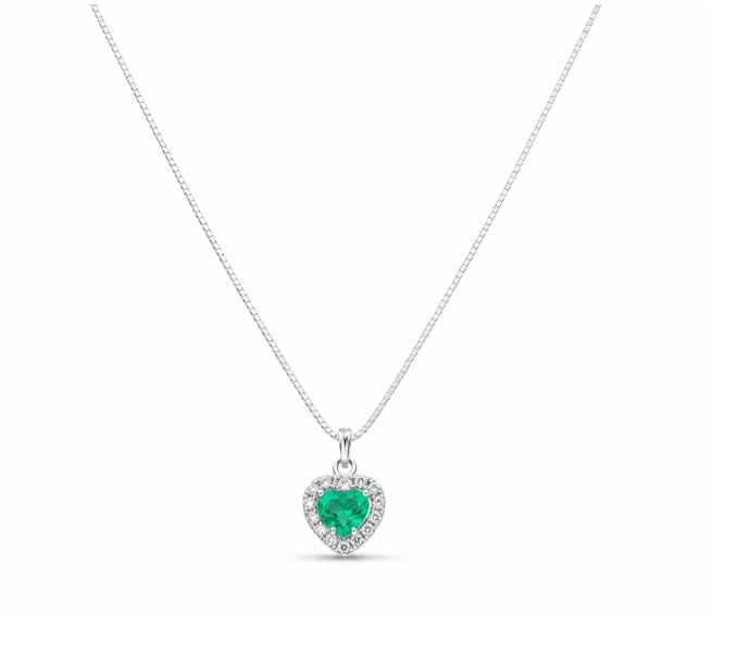 CADENA PLATA S925 VALENTIA ESMERALDA NATURAL