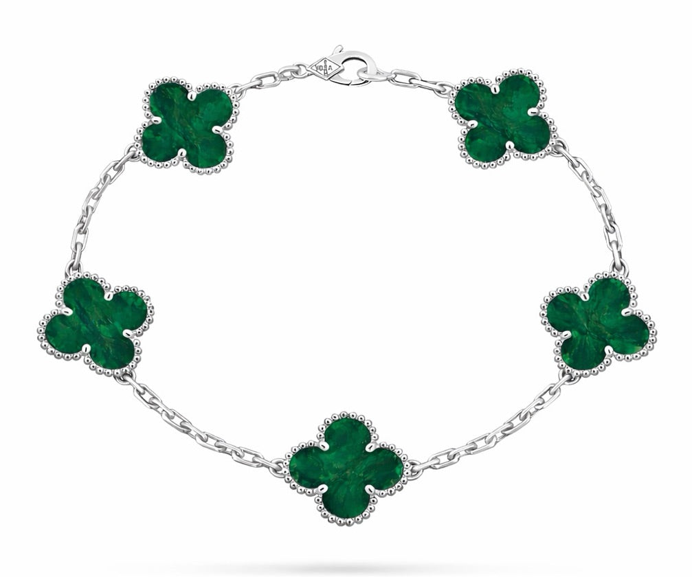Pulsera Vnc verde con plateado