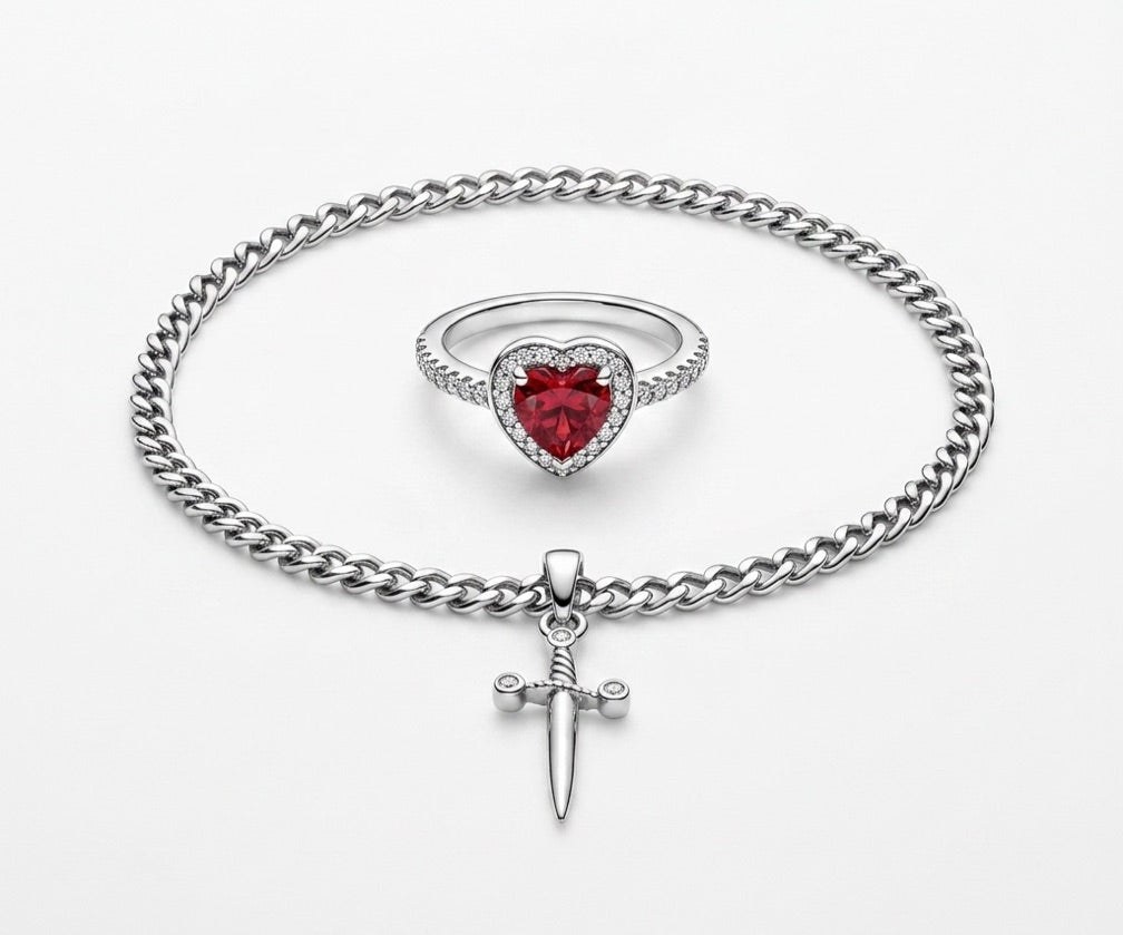 Combo anillo + pulsera espada pareja