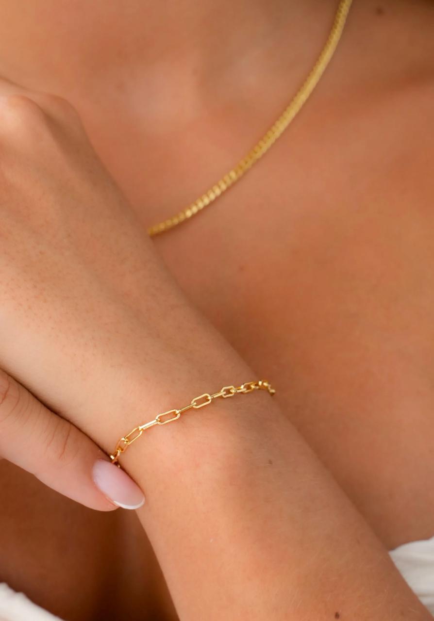 Pulsera Chain — Eslabones Cartier Oro Laminado 18K
