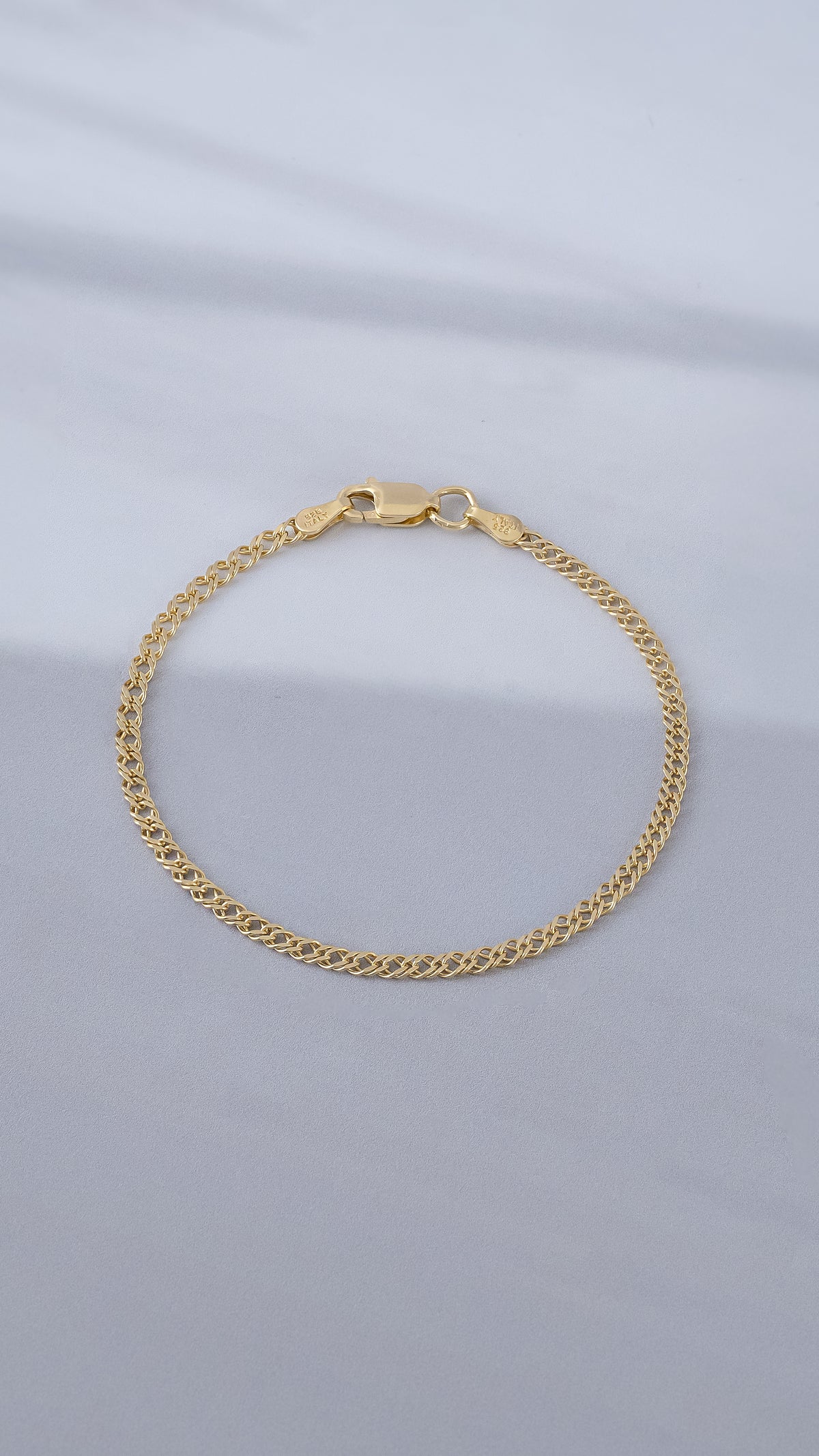 Pulsera Cubana Cruzada 2,4 mm 16 Cms