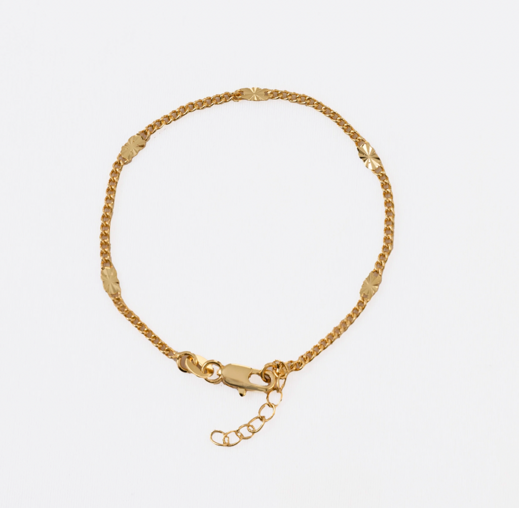 Pulsera Cubana Con Destellos 16 cm + ext