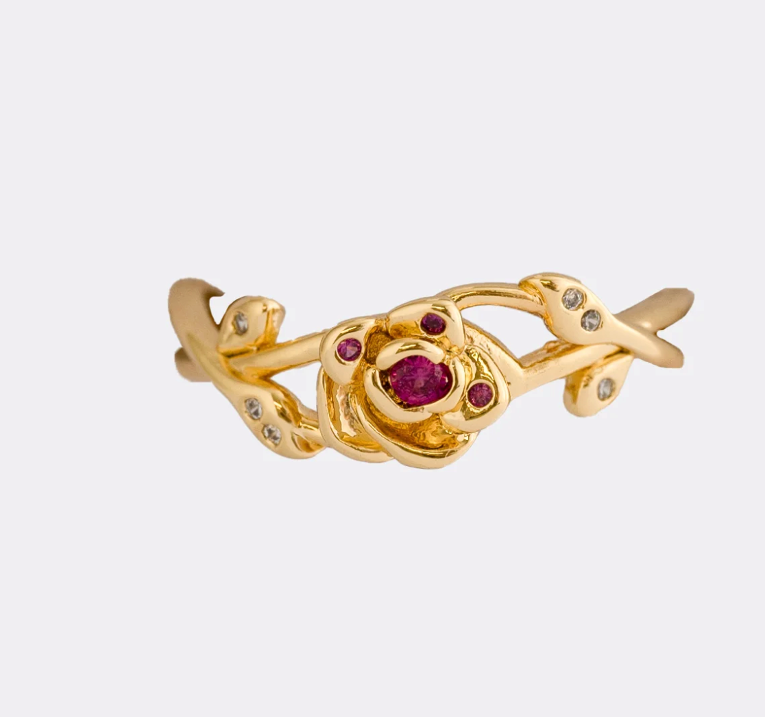 Anillo Rose Crown Ajustable + Empaque