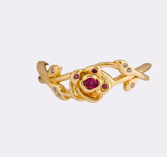 Anillo Rose Crown Ajustable + Empaque