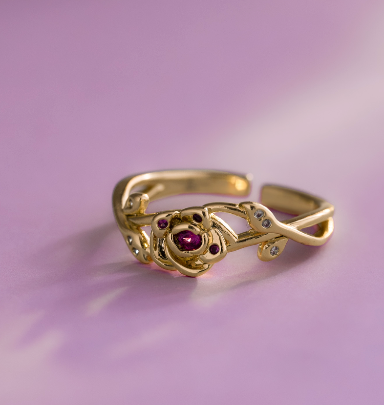 Anillo Rose Crown Ajustable + Empaque