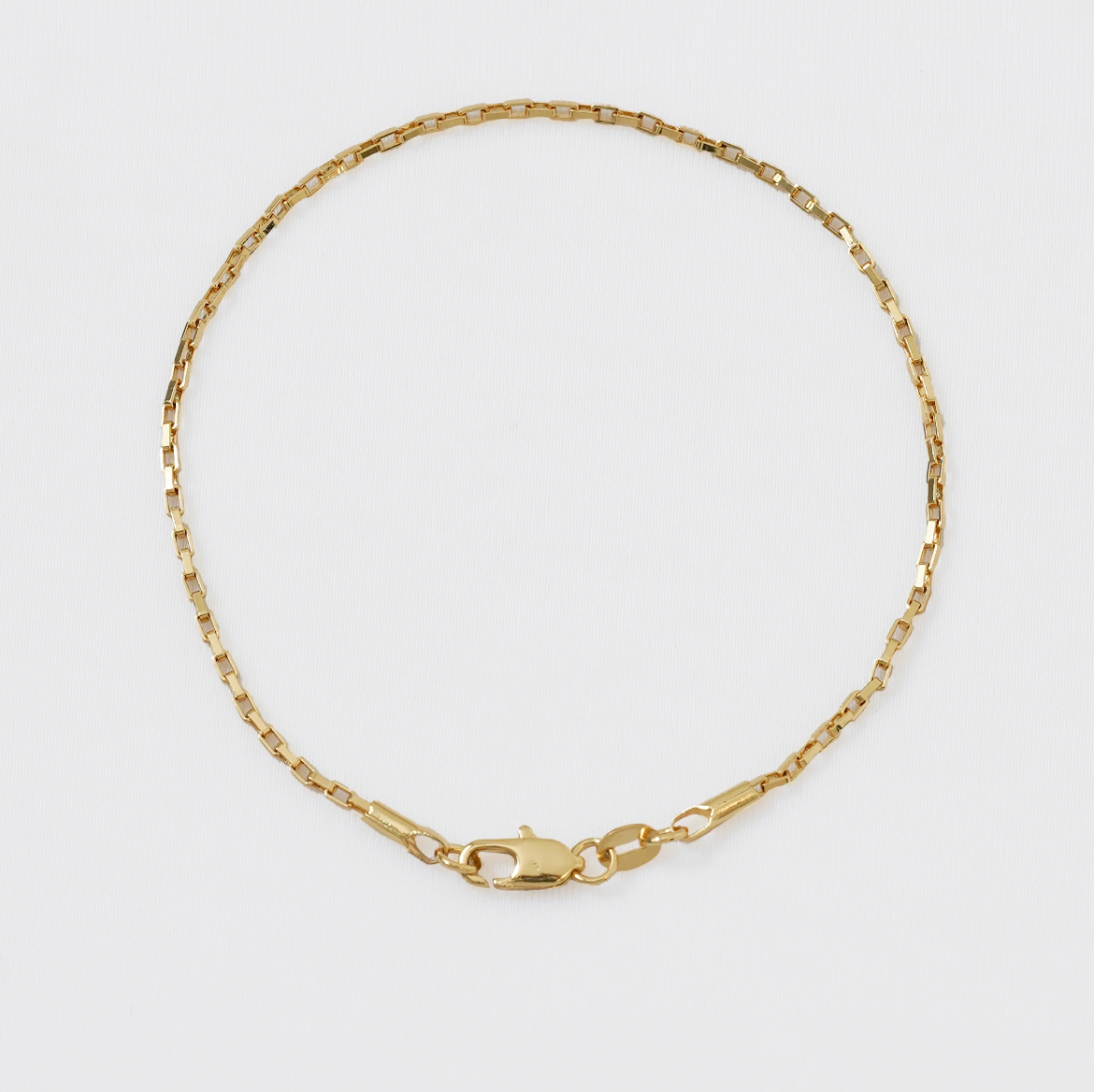 Pulsera Vintage — Eslabones Rectangulares Oro Laminado 18K | 20 cm
