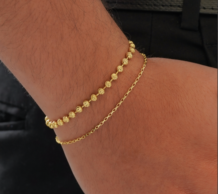 Pulsera Vintage — Eslabones Rectangulares Oro Laminado 18K | 20 cm