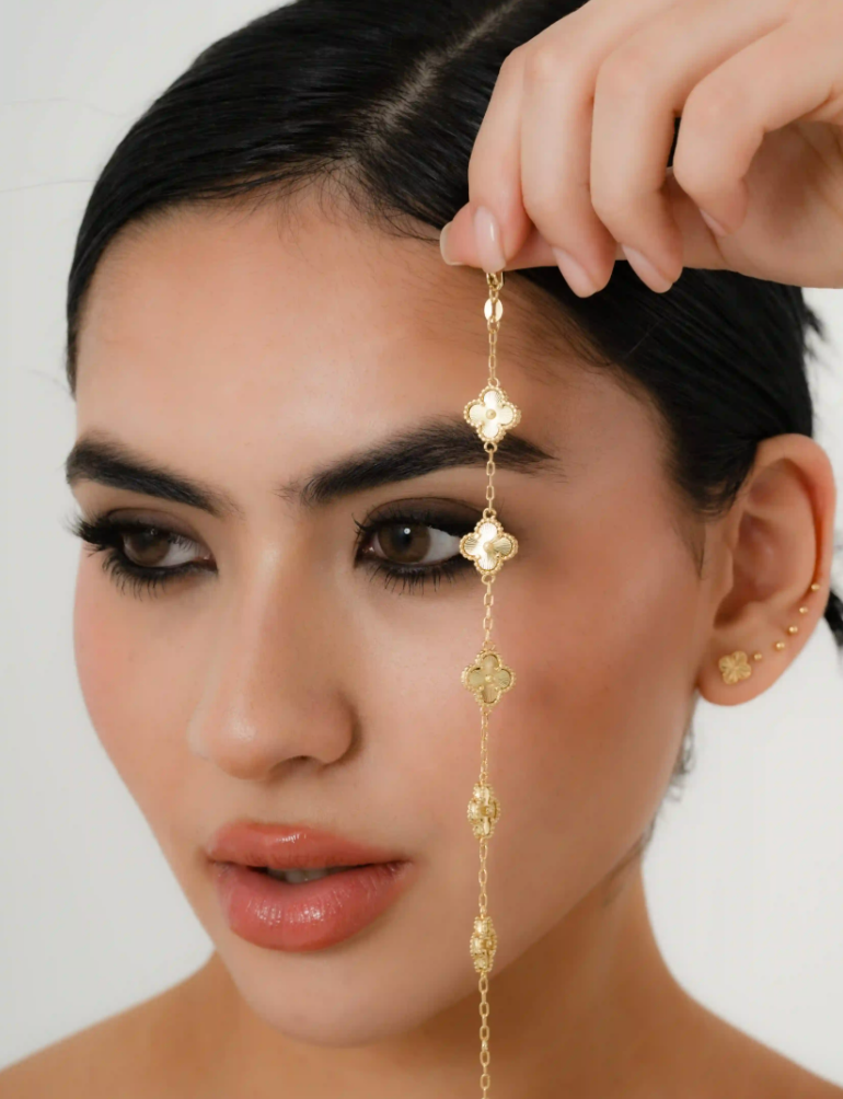Pulsera Clover Gold — Tréboles Oro Laminado 18K | 18 cm
