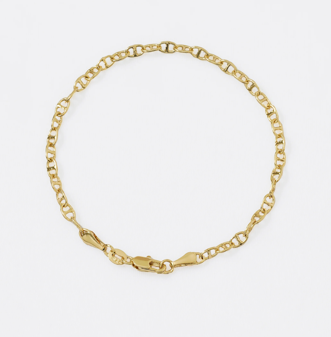 Pulsera Escalera — Tejido Plano Oro Laminado 18K | 19.5 cm