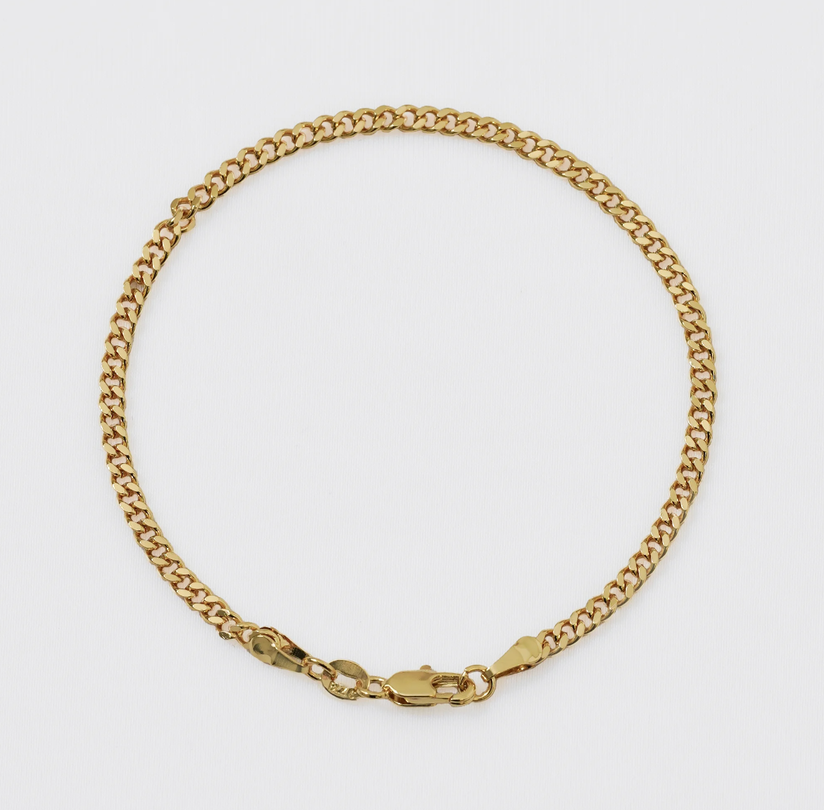 Pulsera Cubana — Eslabones Clásicos Oro Laminado 18K | 20 cm