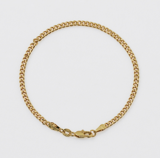 Pulsera Cubana — Eslabones Clásicos Oro Laminado 18K | 20 cm