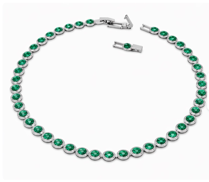 COLLAR ANGELIC PLATEADO VERDE CONTRAMARCADO