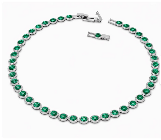 COLLAR ANGELIC PLATEADO VERDE CONTRAMARCADO