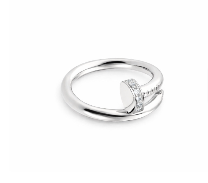 ANILLO CLAVO CON CIRCONES PLATEADO