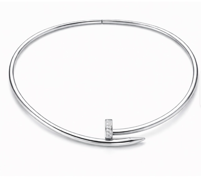 COLLAR CLAVO PLATEADO