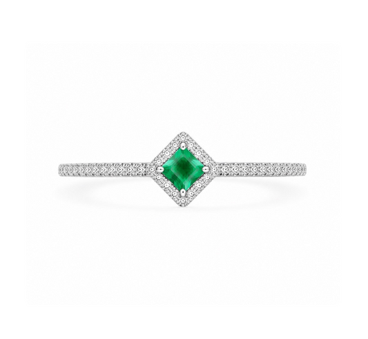 ANILLO PLATA S925 ALMA VERDE ESMERALDA NATURAL