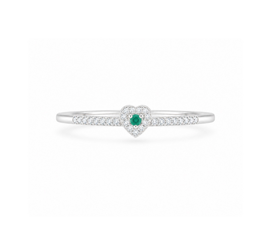 ANILLO PLATA S925 AMAR ESMERALDA NATURAL
