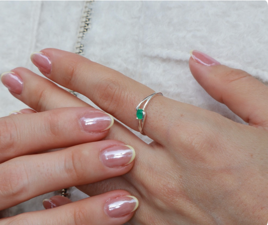 ANILLO PLATA S925 GENESIS ESMERALDA NATURAL
