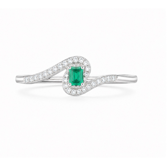 ANILLO PLATA S925 OCEANE ESMERALDA NATURAL