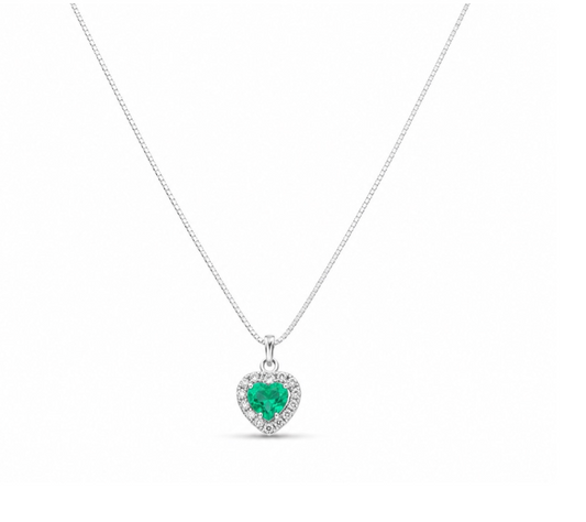 CADENA PLATA S925 VALENTIA ESMERALDA NATURAL