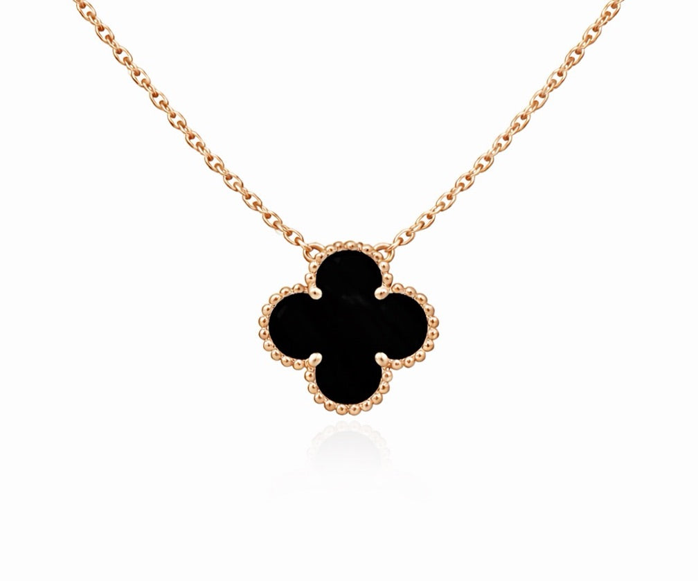 Cadena Vnc negra con oro rosa