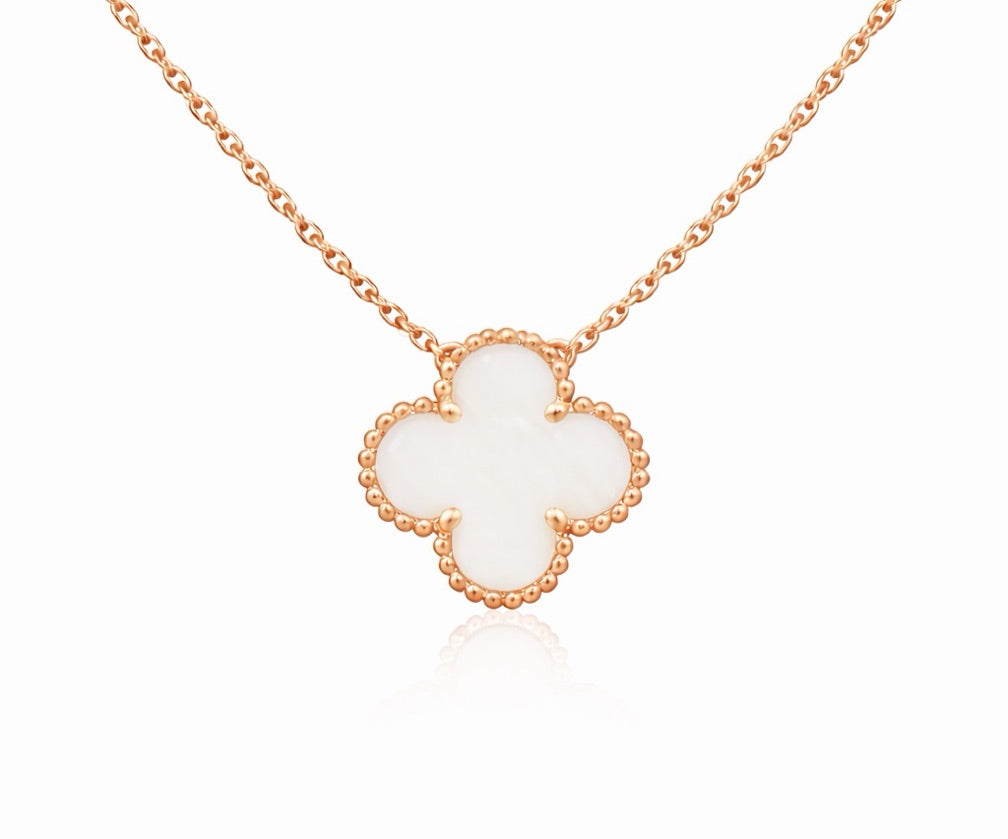 Cadena Vnc blanca con oro rosa