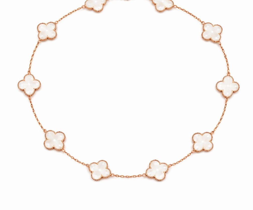 Collar Vnc blanco oro rosa