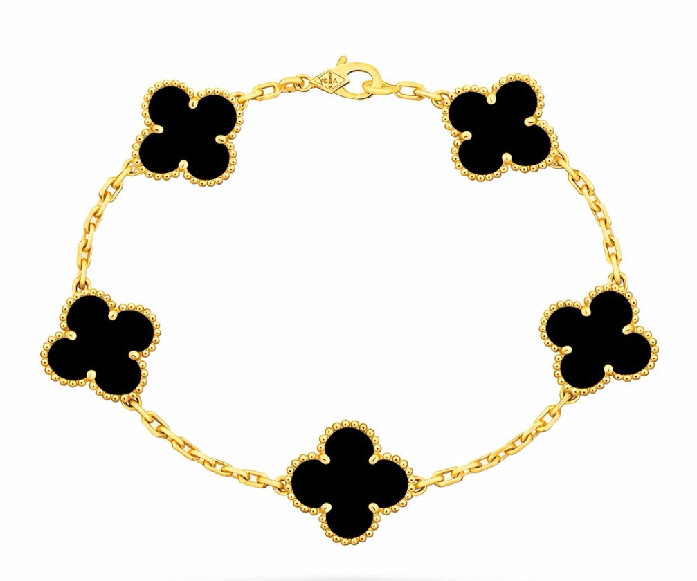 Pulsera Vnc negra con dorada