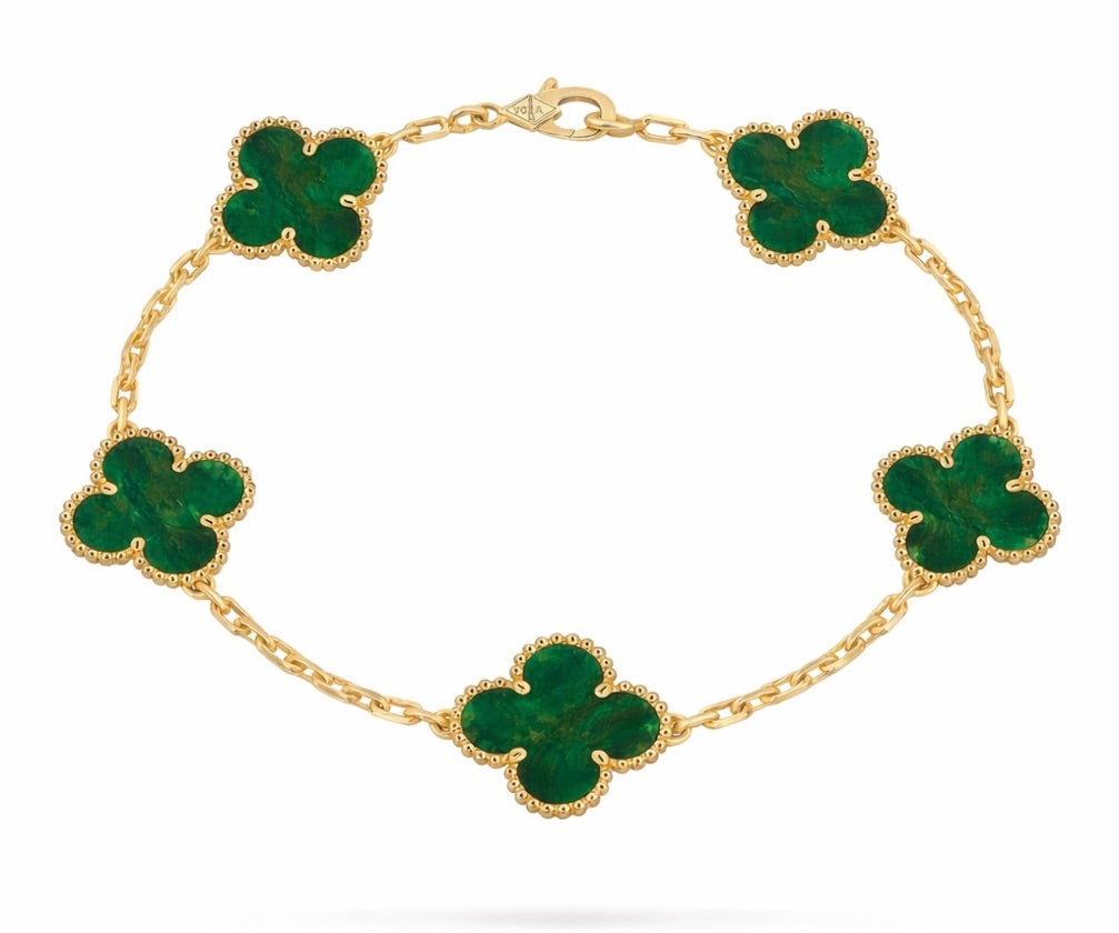 Pulsera Vnc verde con dorado