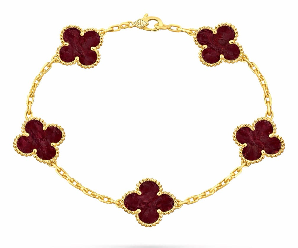 Pulsera Vnc roja con dorada