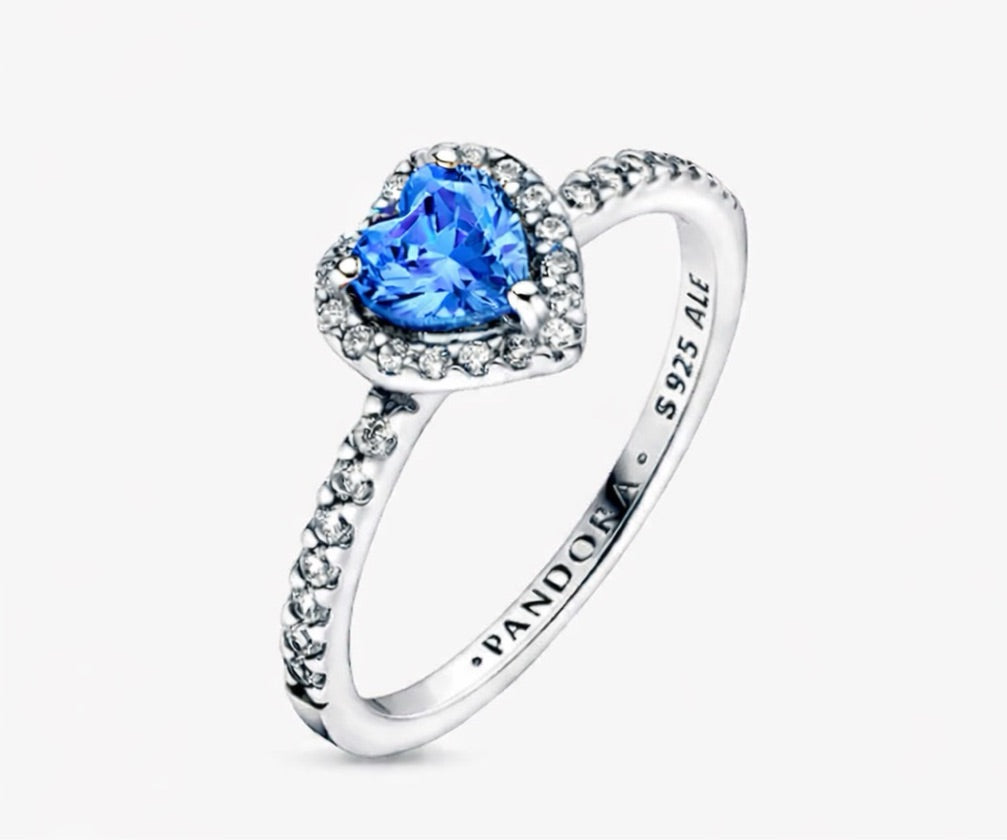 Anillo corazón azul