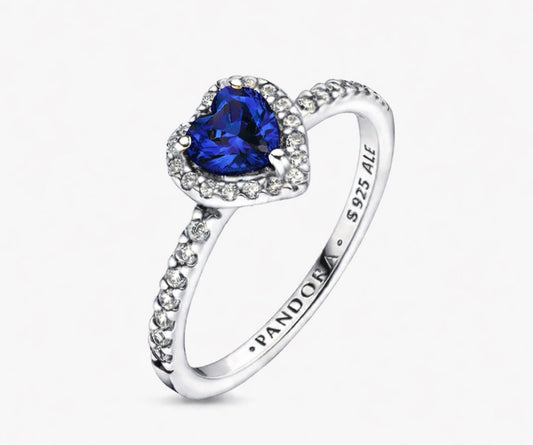 Anillo corazón azul oscuro