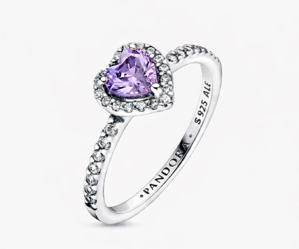 Anillo corazón lila