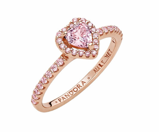 Anillo corazón oro rosa rosado