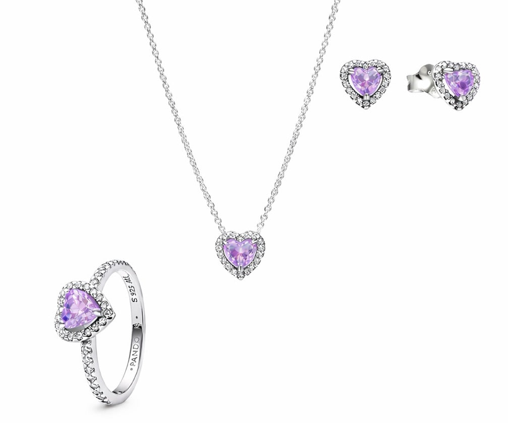 Combo corazón lila