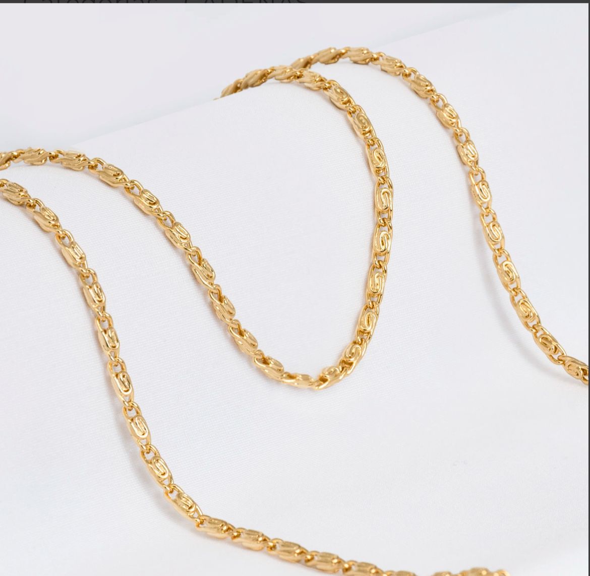Cadena Caracol Gruesa — Tejido Redondo Oro Laminado 18K | 65 cm